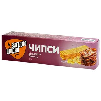 Чипсы Вигiдно щодня со вкусом бекона 50г - купить, цены на Чудо Маркет - фото 1