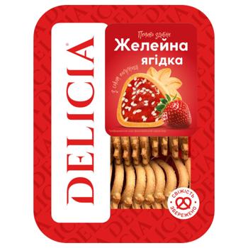Печенье Delicia Желейная ягодка со вкусом клубники 300г - купить, цены на Идеал - фото 1