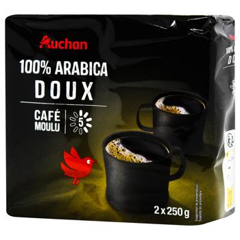 Кава Ашан Arabica Dolce мелена 2шт*250г