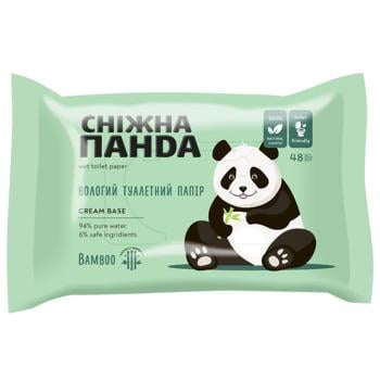 Сніжна панда туалетний папір вологий 48шт Bamboo Cream - купити, ціни на Auchan - фото 1