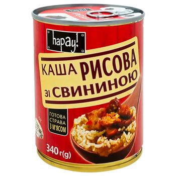 Каша рисовая hapay! со свининой 340г - купить, цены на Чудо Маркет - фото 1