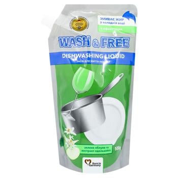 Wash&Free Green Apple and Edelweiss Extract Dishwashing Liquid 500g