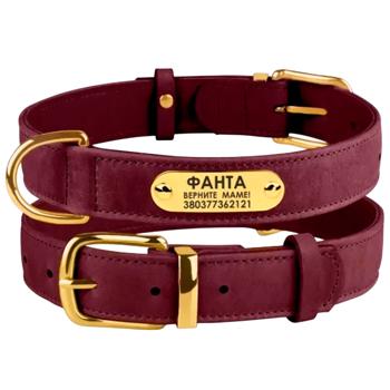 Barksi BronzeDog Crazy шкіряний нашийник для собак XXS - бордовий - купити, ціни на MasterZoo - фото 2