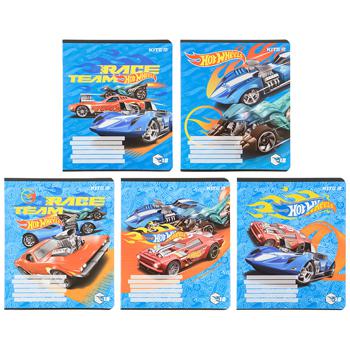 Зошит Kite Hot Wheels в лінію 18 аркушів