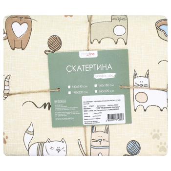 Скатерть Home Line Кот на Кухне песочный 120x150см - купить, цены на ULTRAMARKET - фото 1