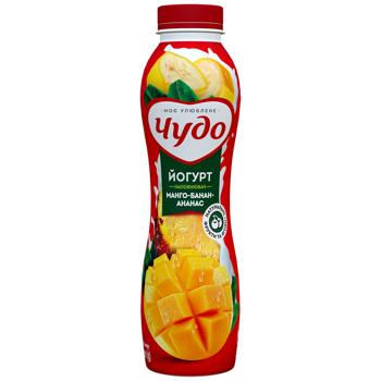 Йогурт Чудо Манго-банан-ананас 2,5% 520г - купити, ціни на NOVUS - фото 1
