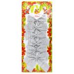 Набор бантиков серебряных 6шт 8*8см