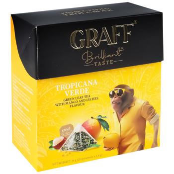 Graff Tropicana Verde Green Tea with Mango and Lychee Flavor 1.8g*20pcs