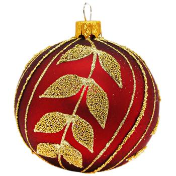 Куля ялинкова з декором червоний 8см в асортименті - купити, ціни на - фото 4