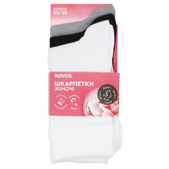 Novus Monochrome Set of Long Women's Socks s.23-25 3 Pairs