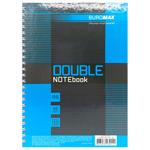 Блокнот Buromax Double A5 у клітинку 96 аркушів коричневий