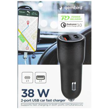 Автомобільний зарядний пристрій Gembird TA-UC-AC2PDQC38-CAR-01 - купити, ціни на Auchan - фото 3