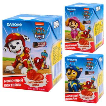 Коктейль молочний Danone полуниця 2,5% 212г в асортименті - купити, ціни на Біотус - фото 1