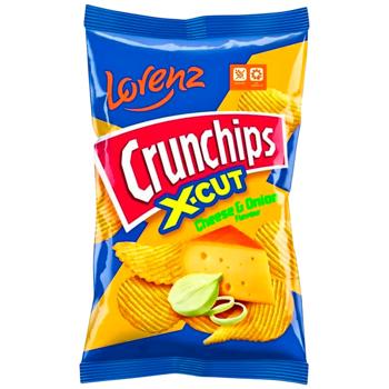 Чипсы картофельные Crunchips X-cut Сыр и лук волнистые 75г
