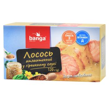 Лосось Banga атлантичний у гірчичному соусі 120г - купити, ціни на Чудо Маркет - фото 1