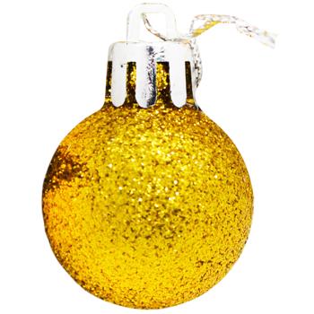 Куля ялинкова Безант глітер золото 3см