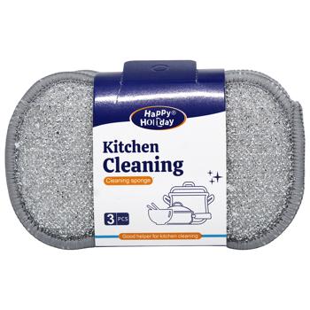 Губки кухонные 3шт 34841 E-129х95 И857 - купить, цены на КОСМОС - фото 2