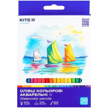 Карандаши Kite Classic акварельные цветные 36шт - купить, цены на Auchan - фото 1