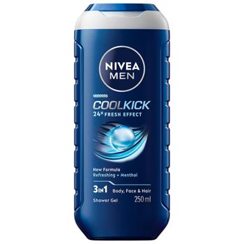 Nivea Men Cool Kick 2in1 Shower Gel with Menthol 250ml - buy, prices for MegaMarket - photo 1