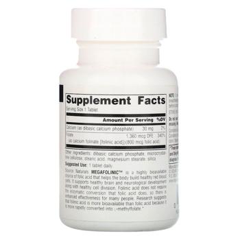 Source Naturals MegaFolinic Folinic Acid 800mcg 120 tablets - buy, prices for Biotus - photo 2