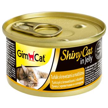 Корм влажный GimCat Shiny Cat с тунцом, креветками и солодом для кошек 70г - купить, цены на - фото 1