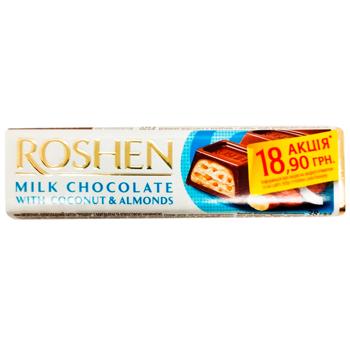 Roshen Bar with Coconut and Almonds 38g