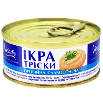 Ікра тріски Veladis пробійна слабосолена 100г - купити, ціни на Ідеал - фото 1
