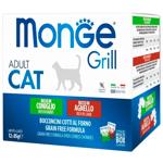 Набір вологого корму Monge Grill Mix Adult з кроликом та ягням для котів 12х85г