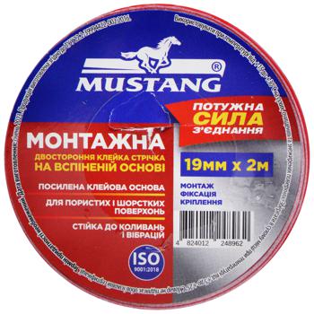 Лента Mustang клейкая двусторонняя вспененная 19мм*2м - купить, цены на Auchan - фото 2