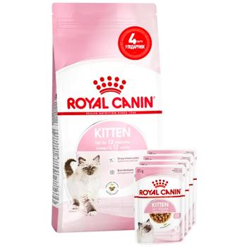 Набір корму Royal Canin для кошенят cухий 2кг + вологий 4шт х 85г - купити, ціни на MasterZoo - фото 1