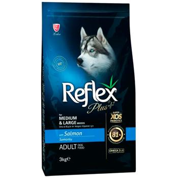 Корм сухий Reflex Plus Adult з лососем для собак середніх та великих порід 3кг - купити, ціни на MasterZoo - фото 1