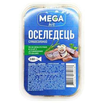 Mega hit Mildly Salted Herring Fillet Pieces in Oil with Fragrant Herbs 180g - buy, prices for Chudo Market - photo 2
