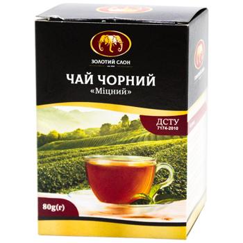 Чай чорний Золотий Слон Міцний листовий 80г - купити, ціни на ЕКО Маркет - фото 1