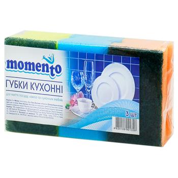 Губки кухонні Momento 3шт - купити, ціни на Чудо Маркет - фото 1