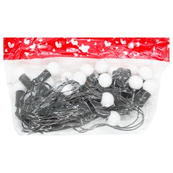 Гірлянда електрична 20 лампочок матових, 3м, чорний кабель арт. 6359-250409 И790 - купити, ціни на КОСМОС - фото 1