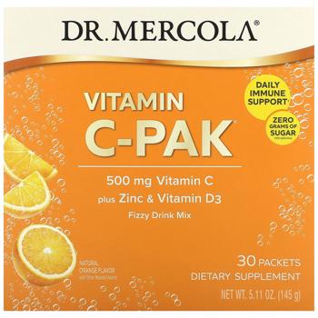Dr. Mercola Orange Flavored Vitamin C, Zinc and Vitamin D3 500mg 4.48g*30 packets