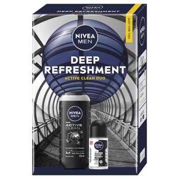 Nivea Men Deep Refreshment Shower Gel 250ml + Antiperspirant 50ml Skincare Gift Set