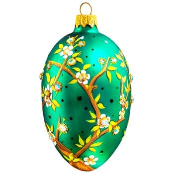 Crystal Christmas Jade Flower Christmas Tree Decoration 11cm Green