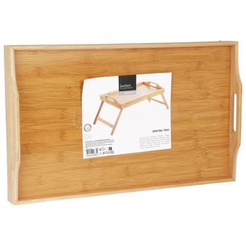 Поднос Excellent Houseware на ножках бамбук 50*30*21см - купить, цены на Auchan - фото 2