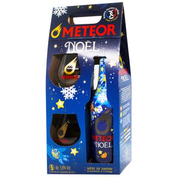 Пиво Meteor Noel 5,8% 0,65л + 2 бокали
