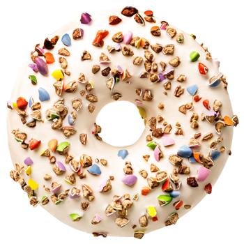 Crushed Candy Donut with White Icing and Crushed Chocolates 57g