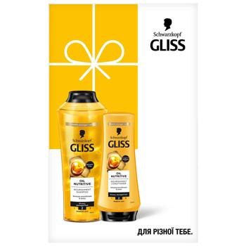 Gliss Oil Nutritive Shampoo 400ml + Conditioner 200ml Skincare Gift Set - buy, prices for NOVUS - photo 2