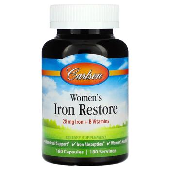 Залізо для жінок Carlson Labs Women's Iron Restore 180 капсул - купити, ціни на Біотус - фото 1