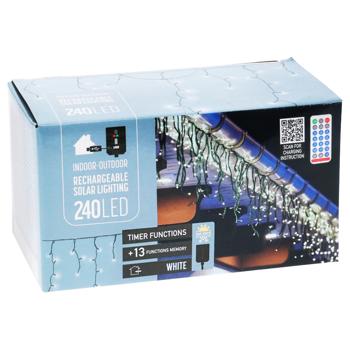 Koopman Solar-Powered Electric Garland 240 LED 6m 15x300x780cm Cool White