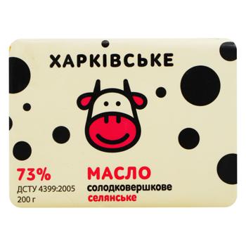 Масло Харківське Селянське 73% 200г - купити, ціни на Cупермаркет "Харків" - фото 2