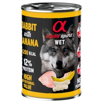 Вологий корм для собак Alpha Spirit Adult 400 г - кролик та банан - купить, цены на MasterZoo - фото 1