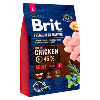 Корм сухой Brit Premium с курицей для взрослых собак больших пород 3кг - купить, цены на Auchan - фото 1