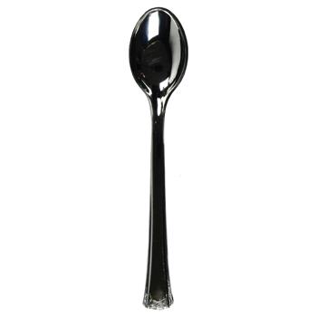 Metal Imitation Set of Disposable Spoons 12cm 25pcs - buy, prices for Tavria V - photo 1
