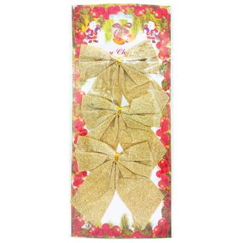 Набір бантів золоті 3шт 10*11см