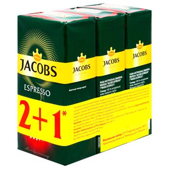 Кава Jacobs Espresso мелена 230г 3шт - купити, ціни на ЕКО Маркет - фото 1